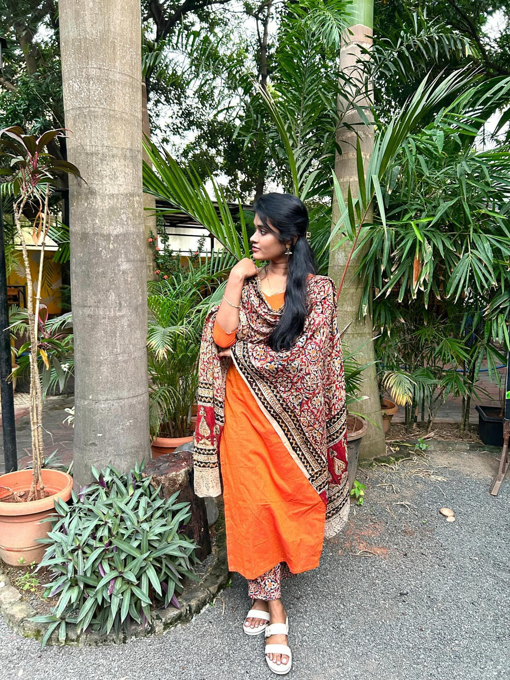 KALAMKARI WITH TOP PANT AND DUPATTA