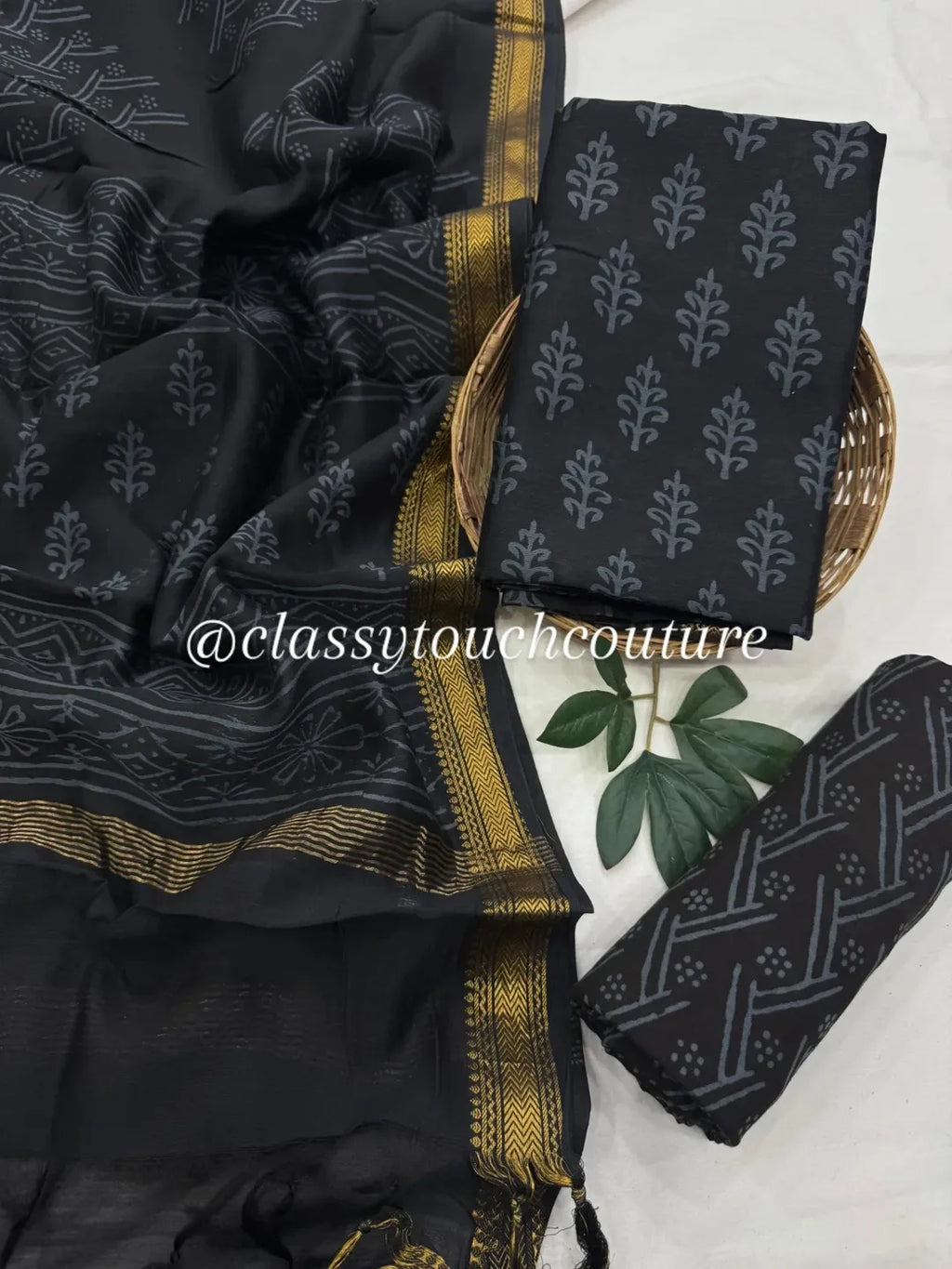EXCLUSIVE PREMIUM MAHESHWARI SILK TOP WITH SANTOON BOTTOM AND PURE MAHESHWARI SILK DUPATTA