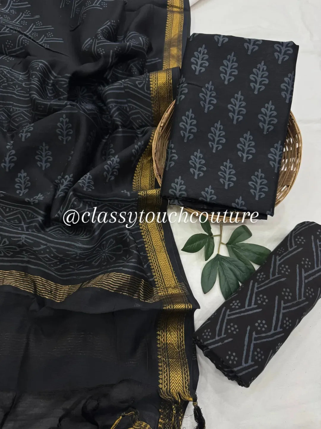 EXCLUSIVE PREMIUM MAHESHWARI SILK TOP WITH SANTOON BOTTOM AND PURE MAHESHWARI SILK DUPATTA