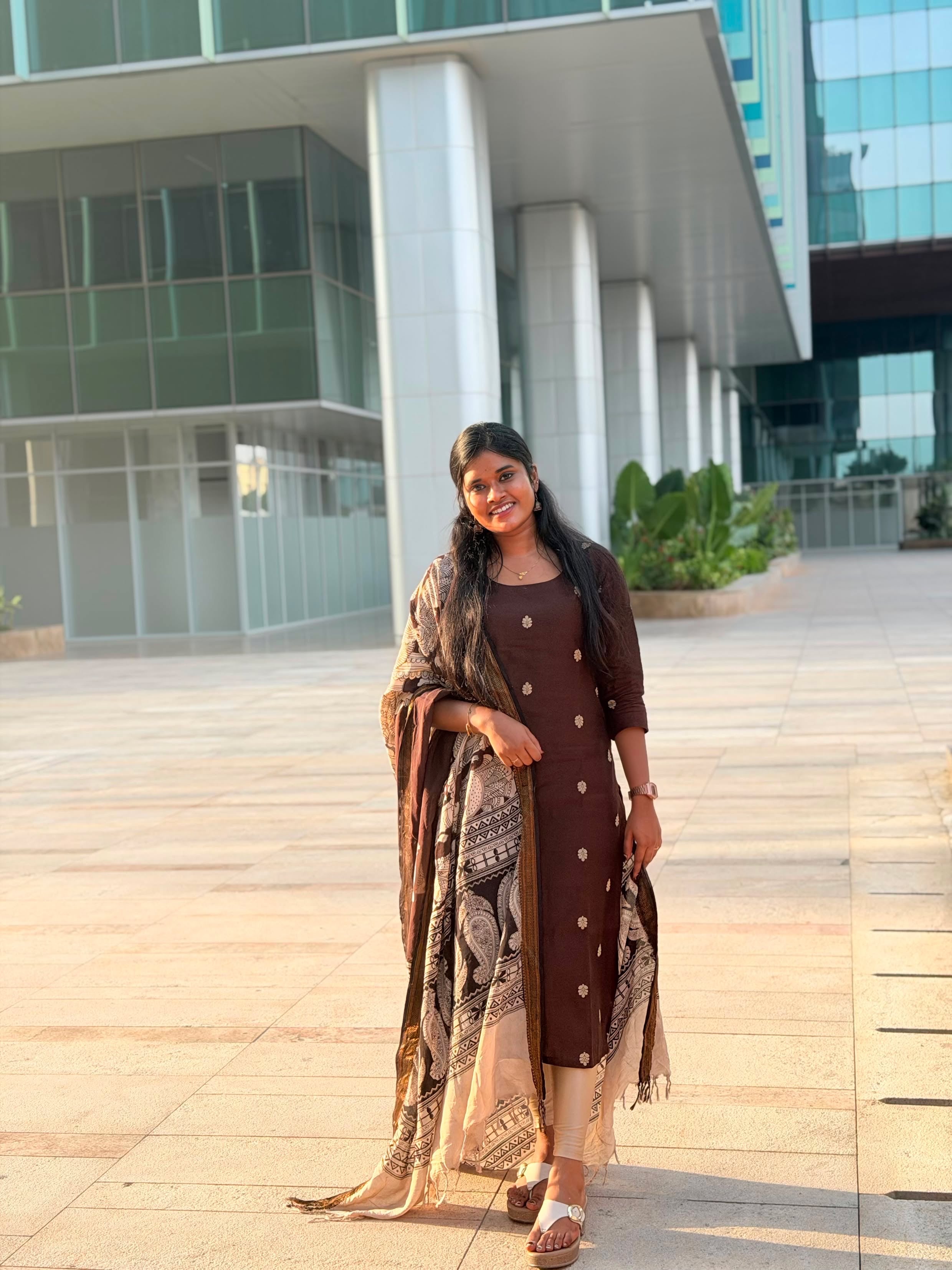 BROWN CHENNURI SILK WITH TOP AND DUPATTA