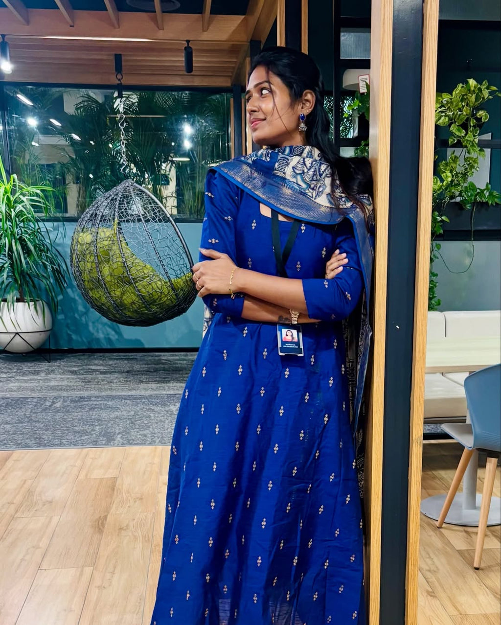 BLUE CHENNURI SILK WITH TOP AND DUPATTA