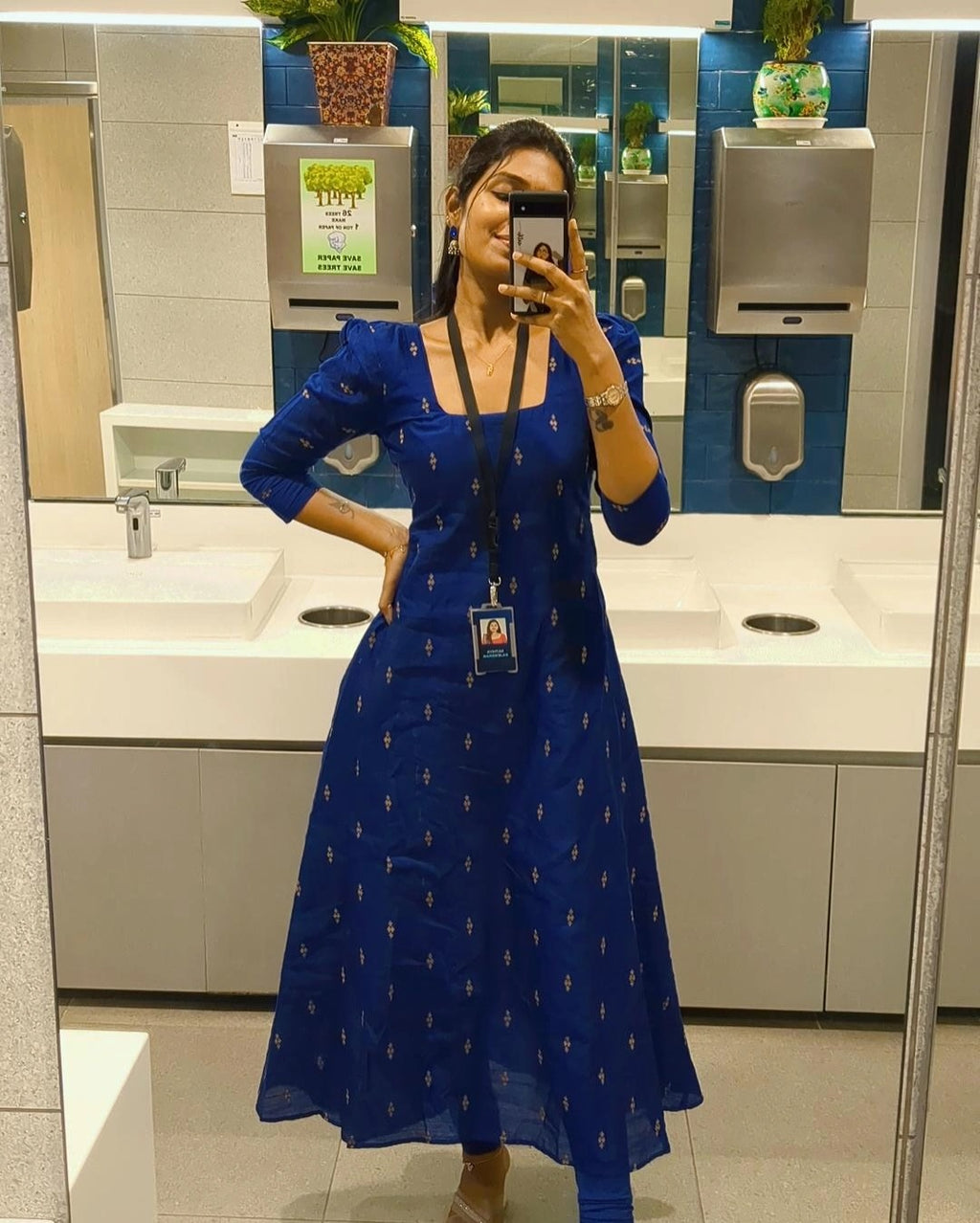 BLUE CHENNURI SILK WITH TOP AND DUPATTA