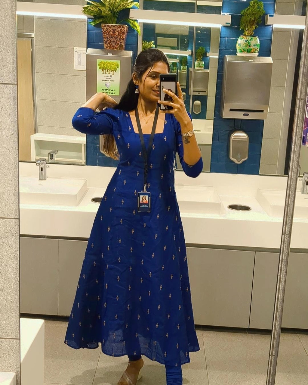 BLUE CHENNURI SILK WITH TOP AND DUPATTA