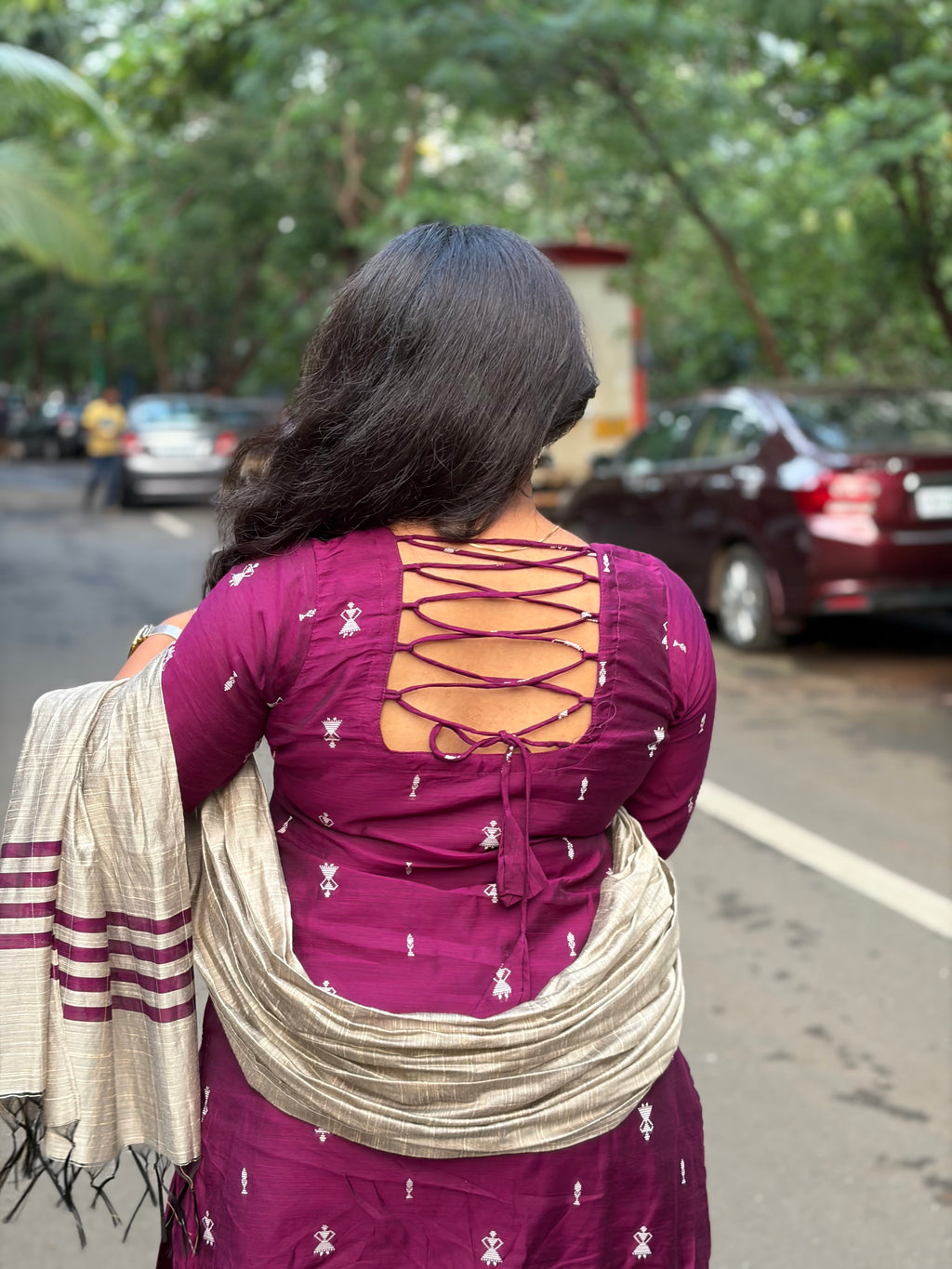 Raw Silk Dress 3-piece set