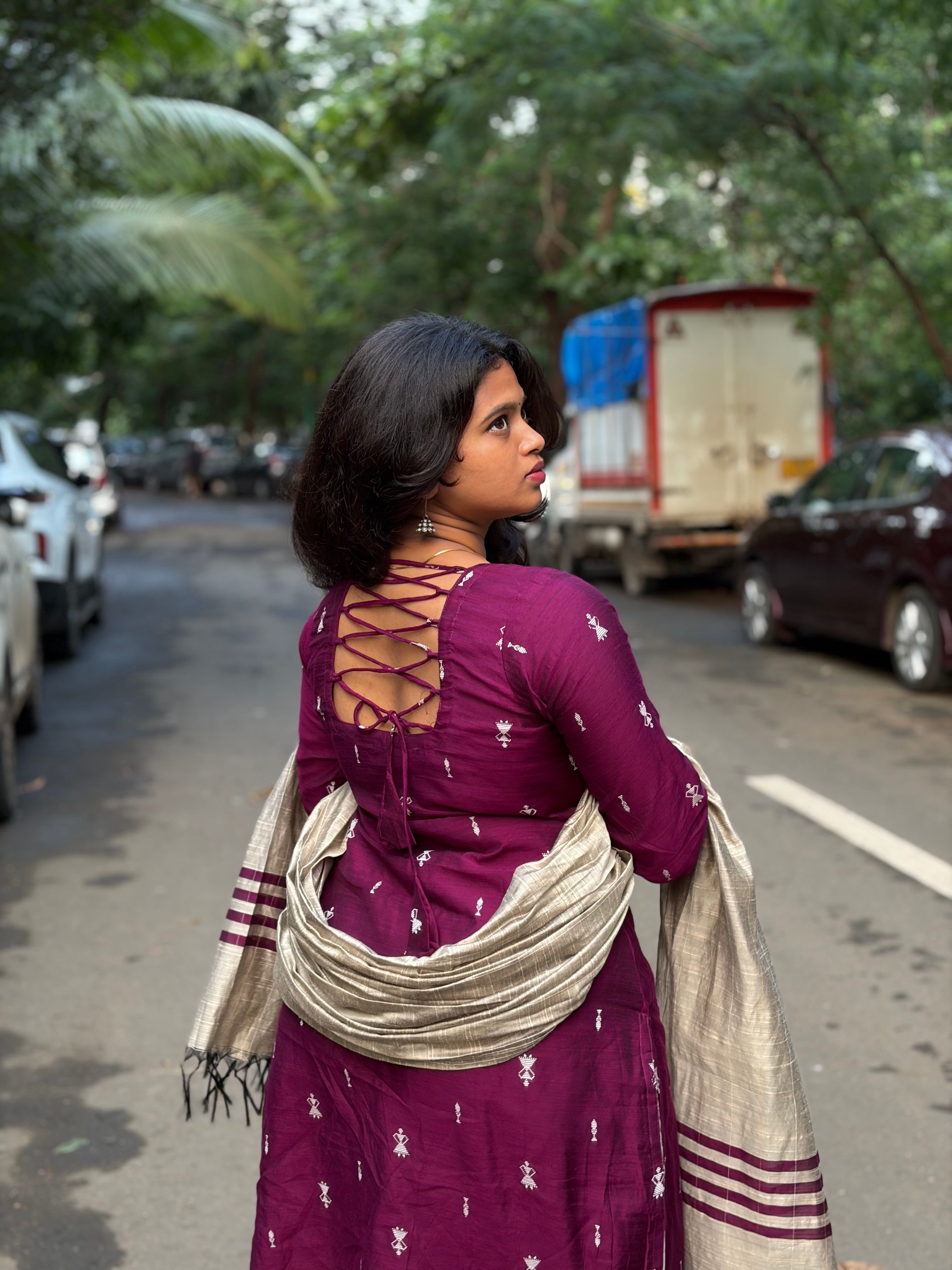 Raw Silk Dress 3-piece set