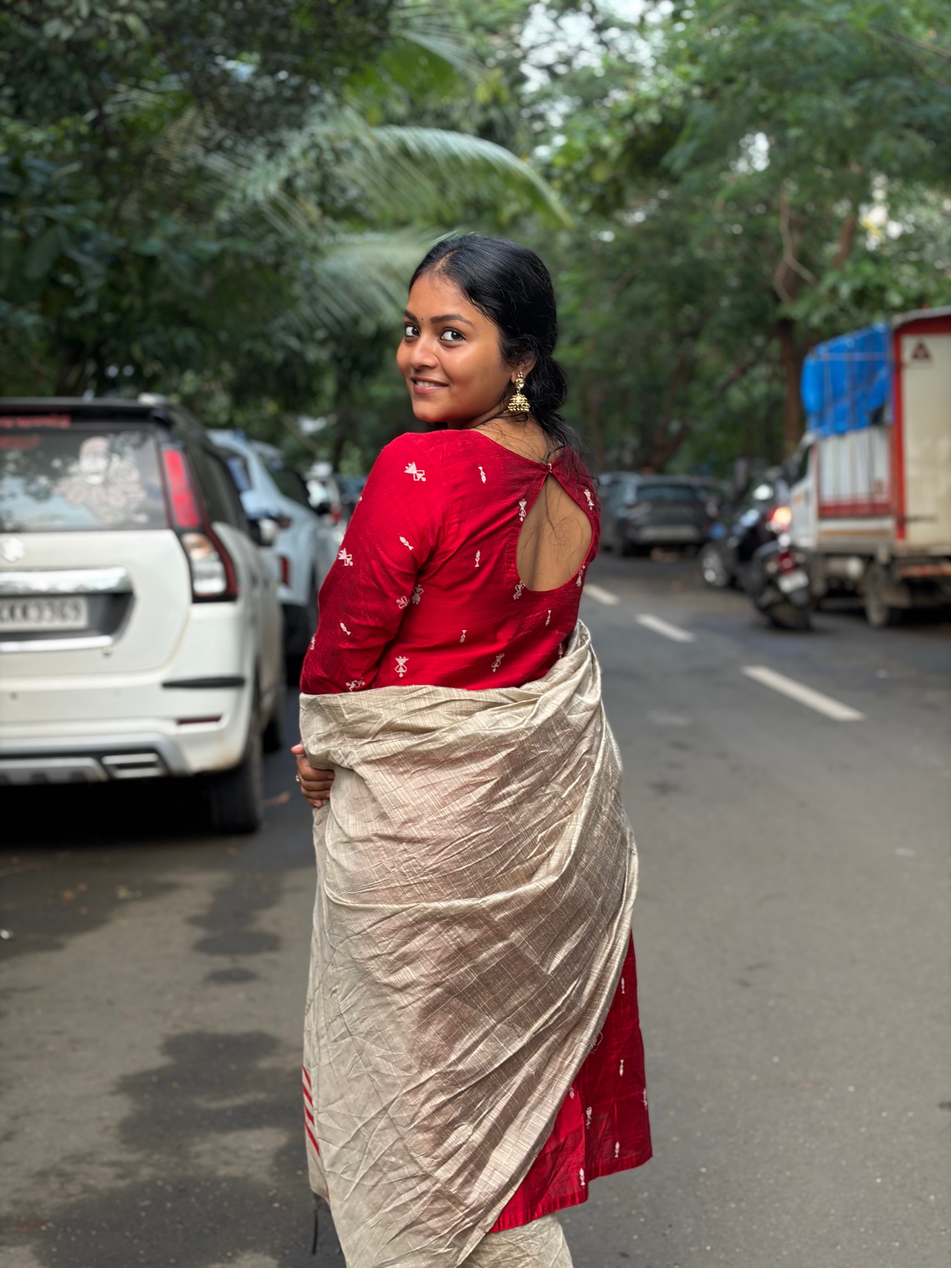 Raw Silk Dress 3-piece set