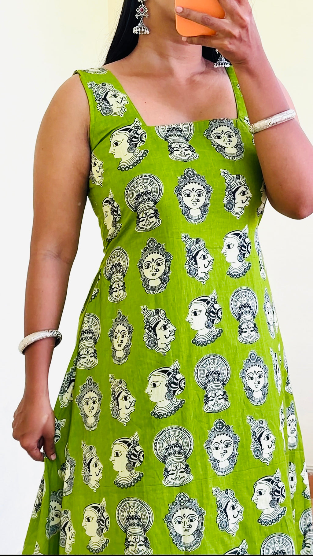 Avarna - Green Kalamkari Print Jaipur Cotton Onepiece