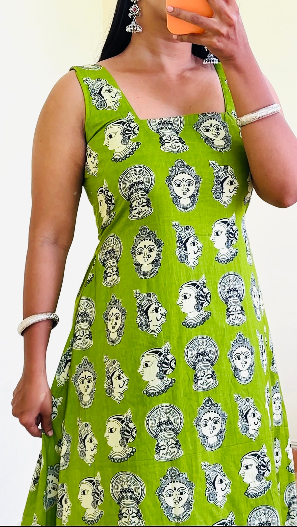 Avarna - Green Kalamkari Print Jaipur Cotton Onepiece