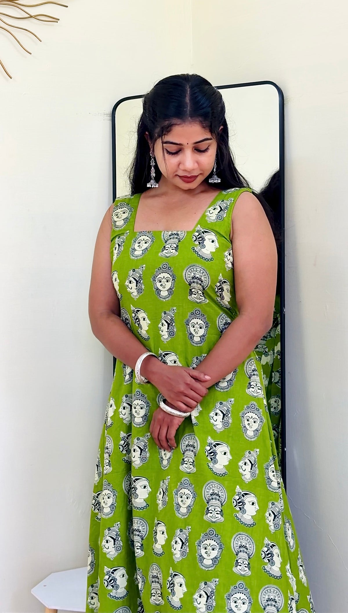 Avarna - Green Kalamkari Print Jaipur Cotton Onepiece