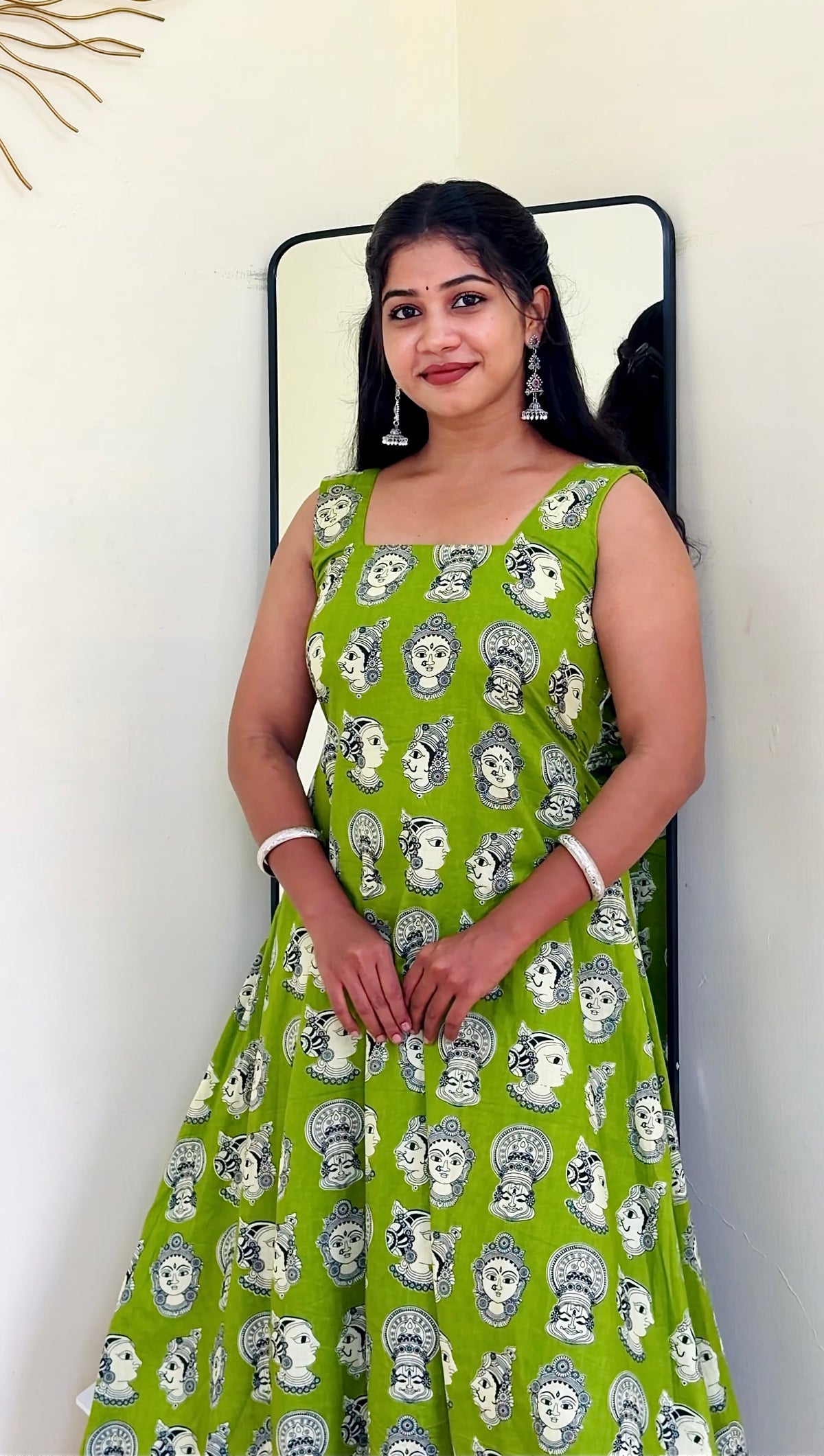 Avarna - Green Kalamkari Print Jaipur Cotton Onepiece