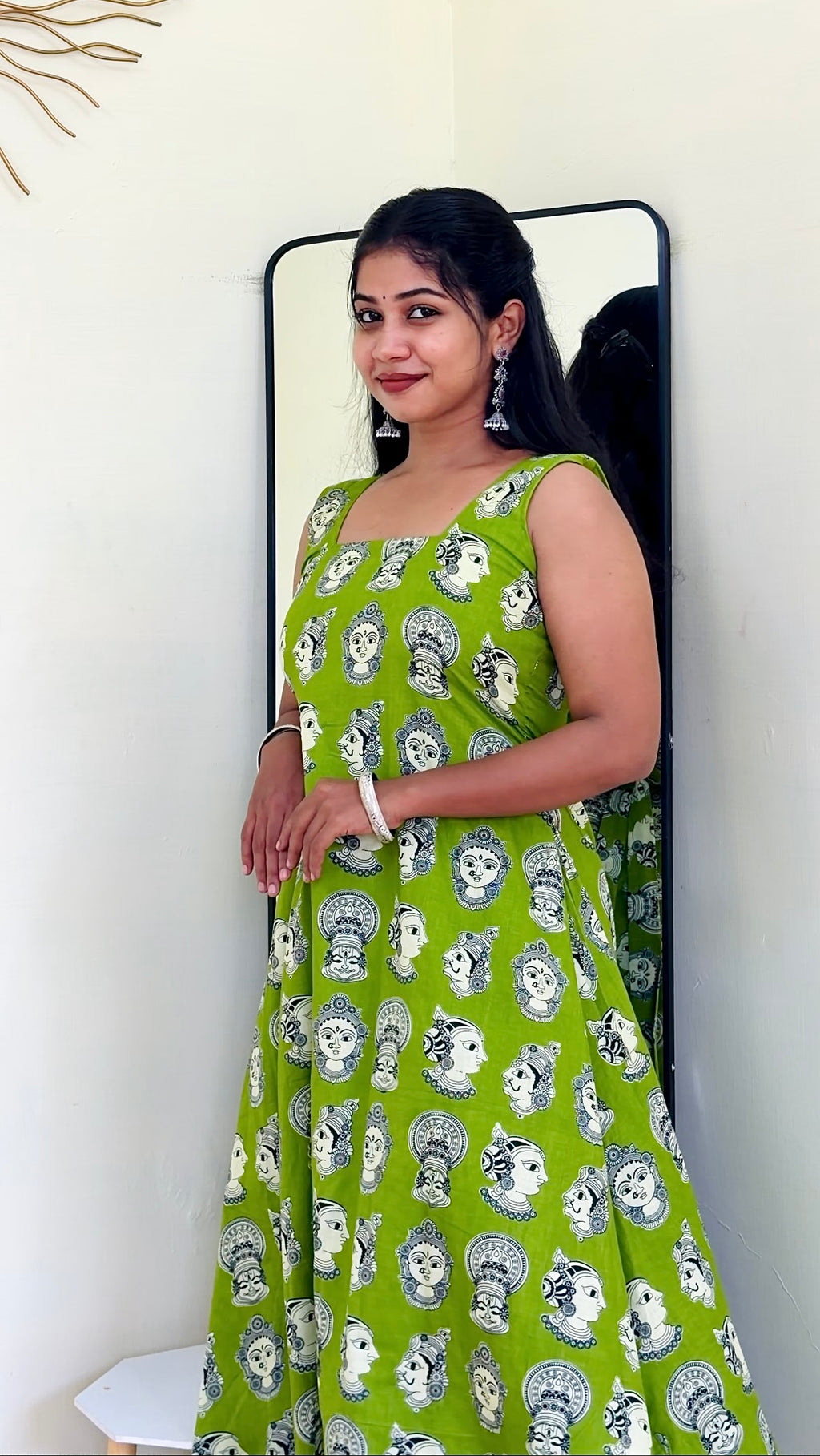 Avarna - Green Kalamkari Print Jaipur Cotton Onepiece