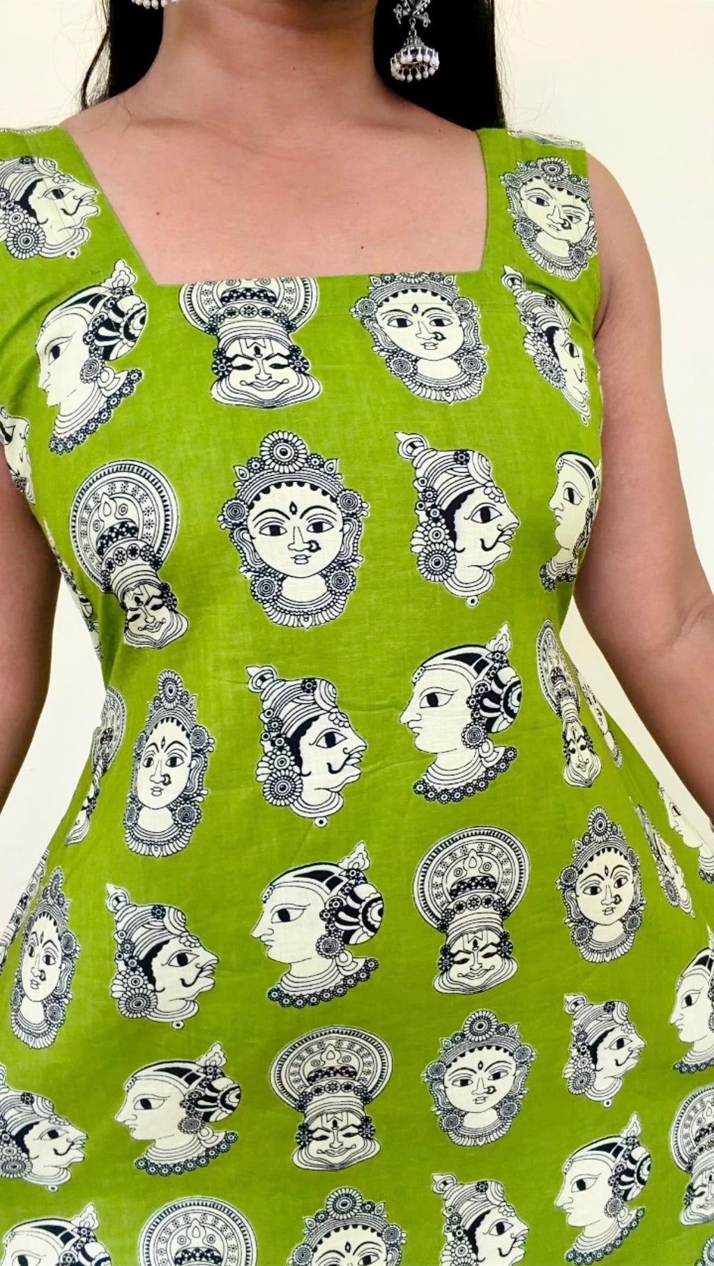 Avarna - Green Kalamkari Print Jaipur Cotton Onepiece
