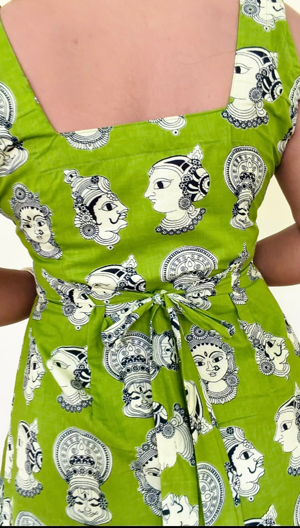 Avarna - Green Kalamkari Print Jaipur Cotton Onepiece