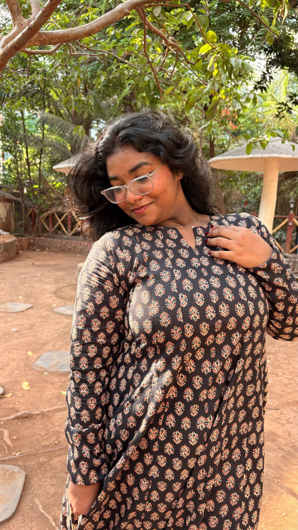 Thenral Kantha Cotton flowy Kurta