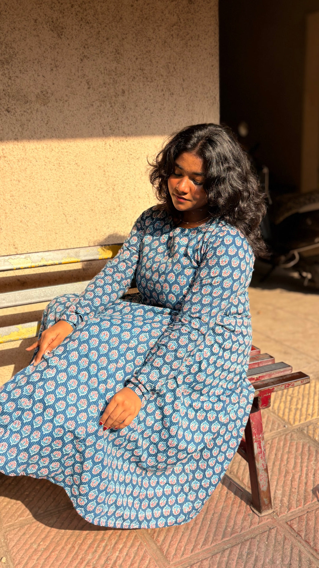 Thenral Kantha Cotton flowy Kurta