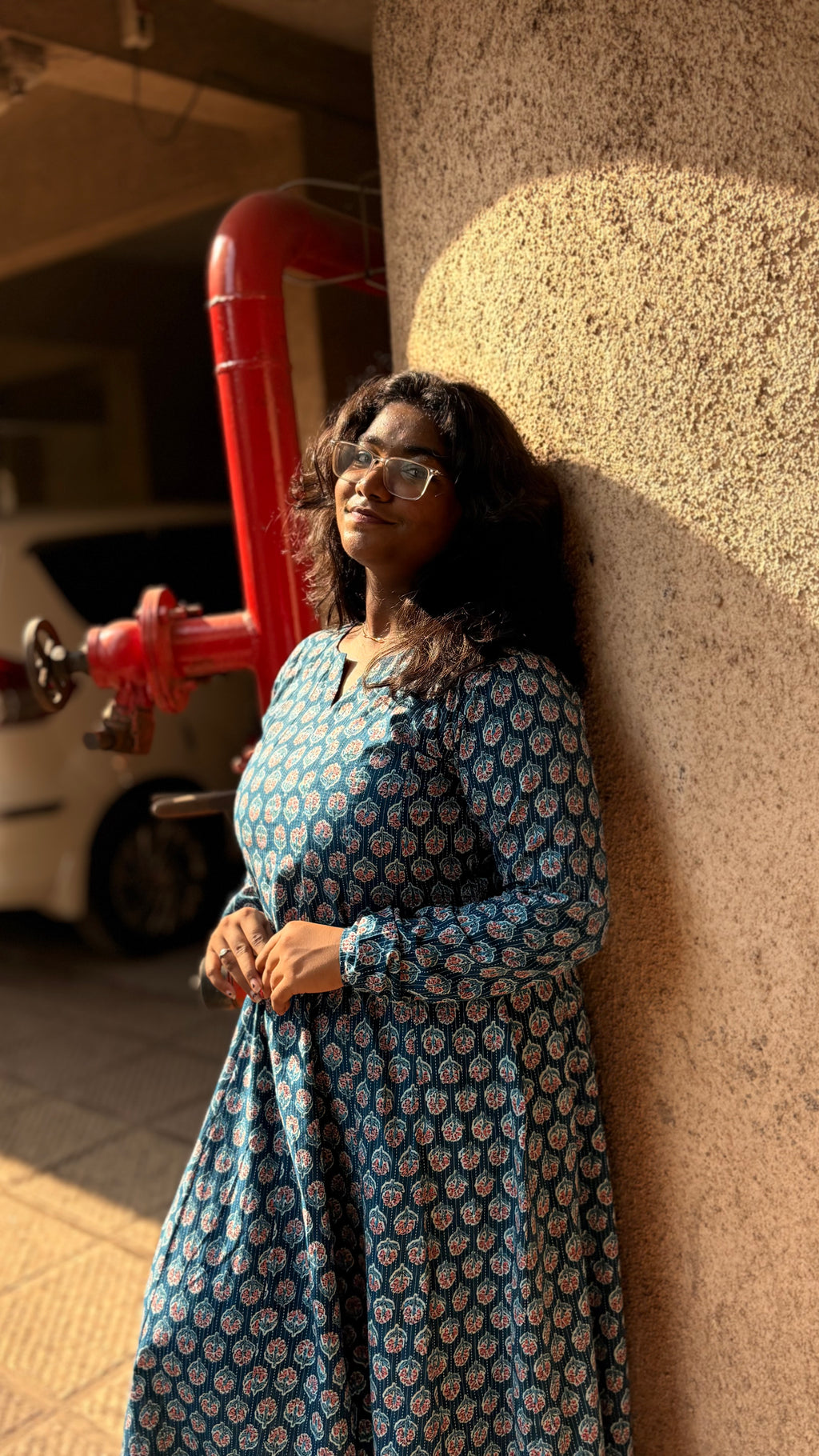Thenral Kantha Cotton flowy Kurta