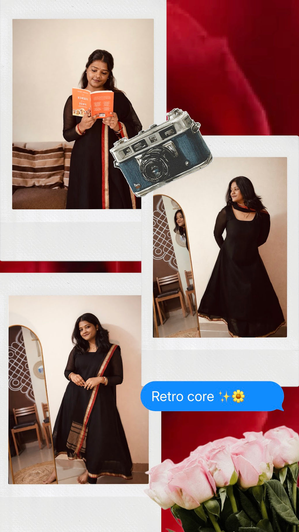 ROJA NARAYANPET BLACK ARANARKALI WITH TOP AND DUPPATTA