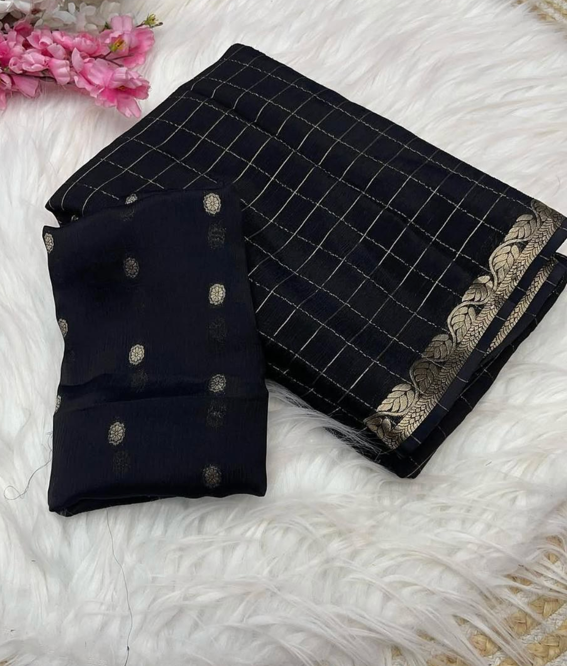 VISCOSE GEORGETTE SAREE WITH VISCOSE BLOUSE