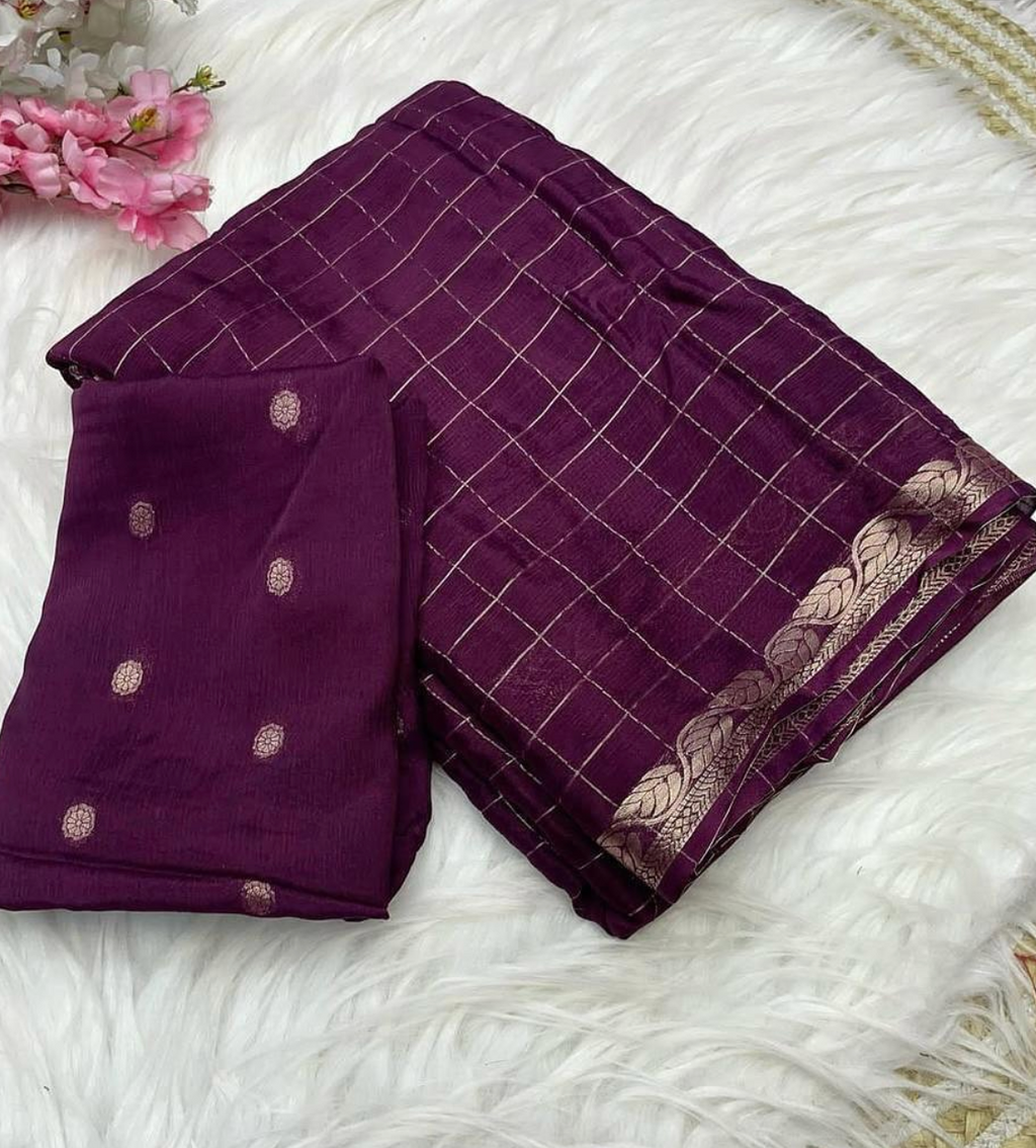 VISCOSE GEORGETTE SAREE WITH VISCOSE BLOUSE